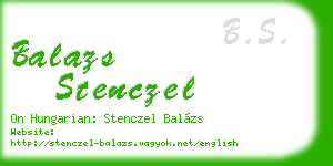 balazs stenczel business card